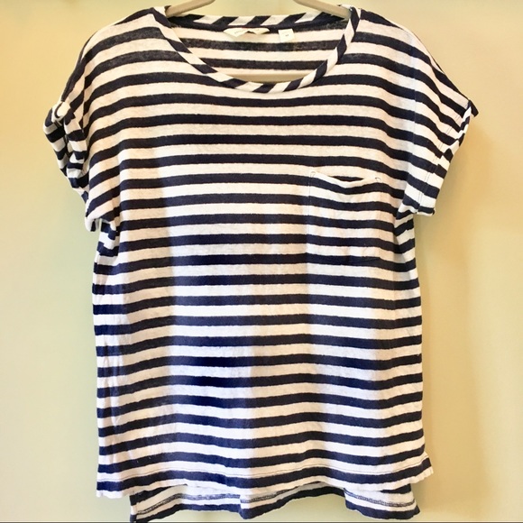 Vineyard Vines Tops - Vineyard Vines Stripe Linen Blend Roll Sleeve